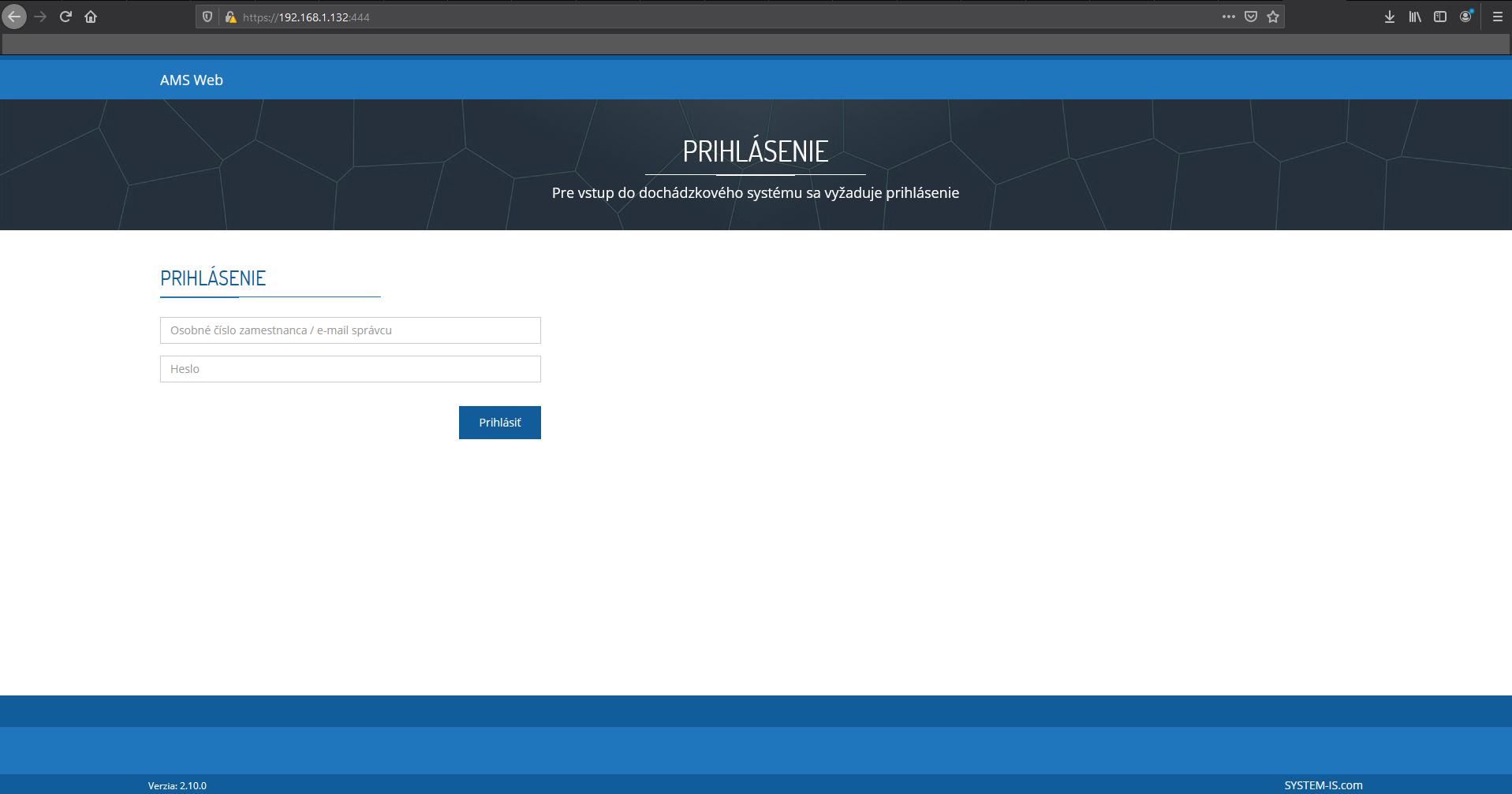 AMS WEB rozhranie