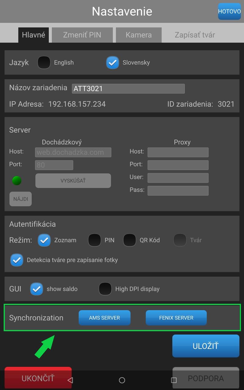 Synchronizácia so serverom TATT