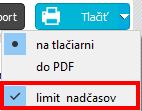 Karta Dochádzka-Mesačný prehľad-Výber limitu nadčasov
